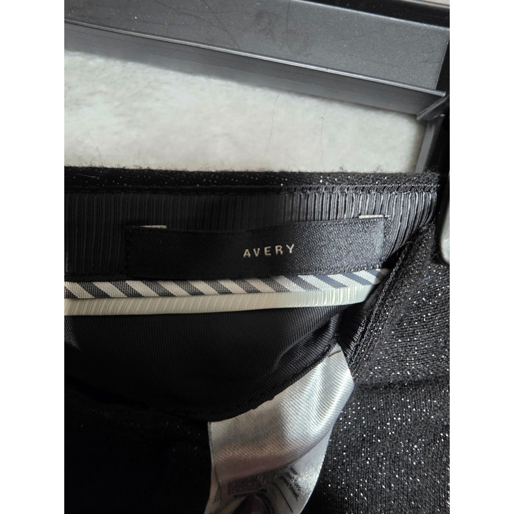 Banana Republic Avery Black Metallic Shimmer Wool Blend Ankle Pants Womens 8 - Picture 4 of 8